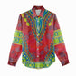 Haiti Women Casual Shirt Choeblack Dashiki Style Red Color