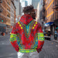 Haiti Zip Hoodie Choeblack Dashiki Style Red Color