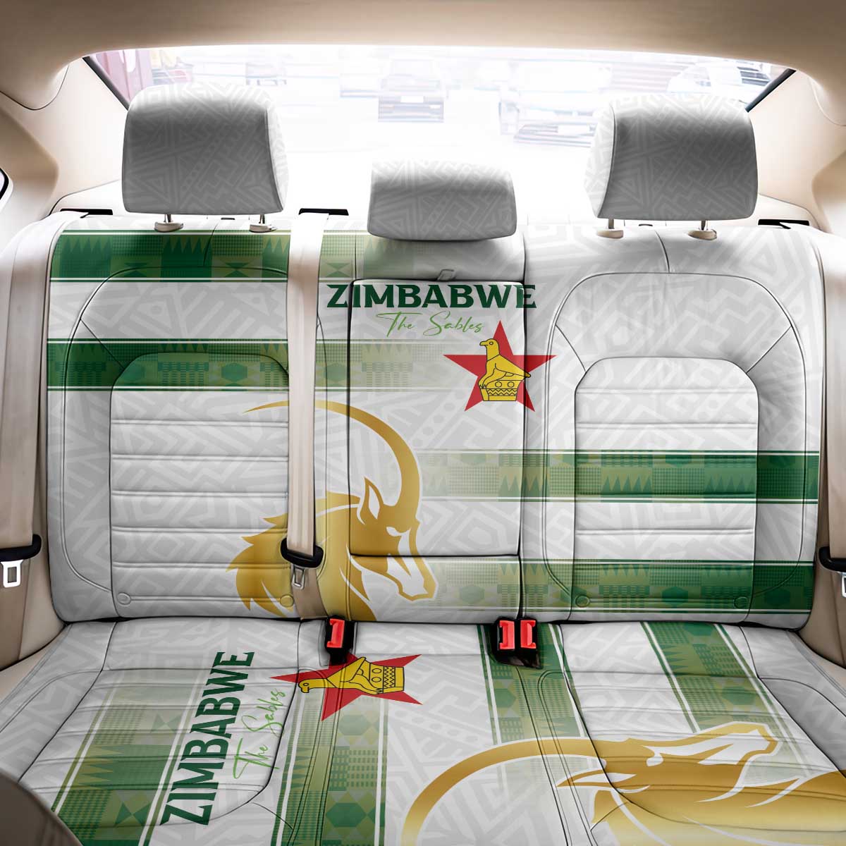 Zimbabwe Rugby Champions of Africa Back Car Seat Cover The Gold Sables Version - African Pride