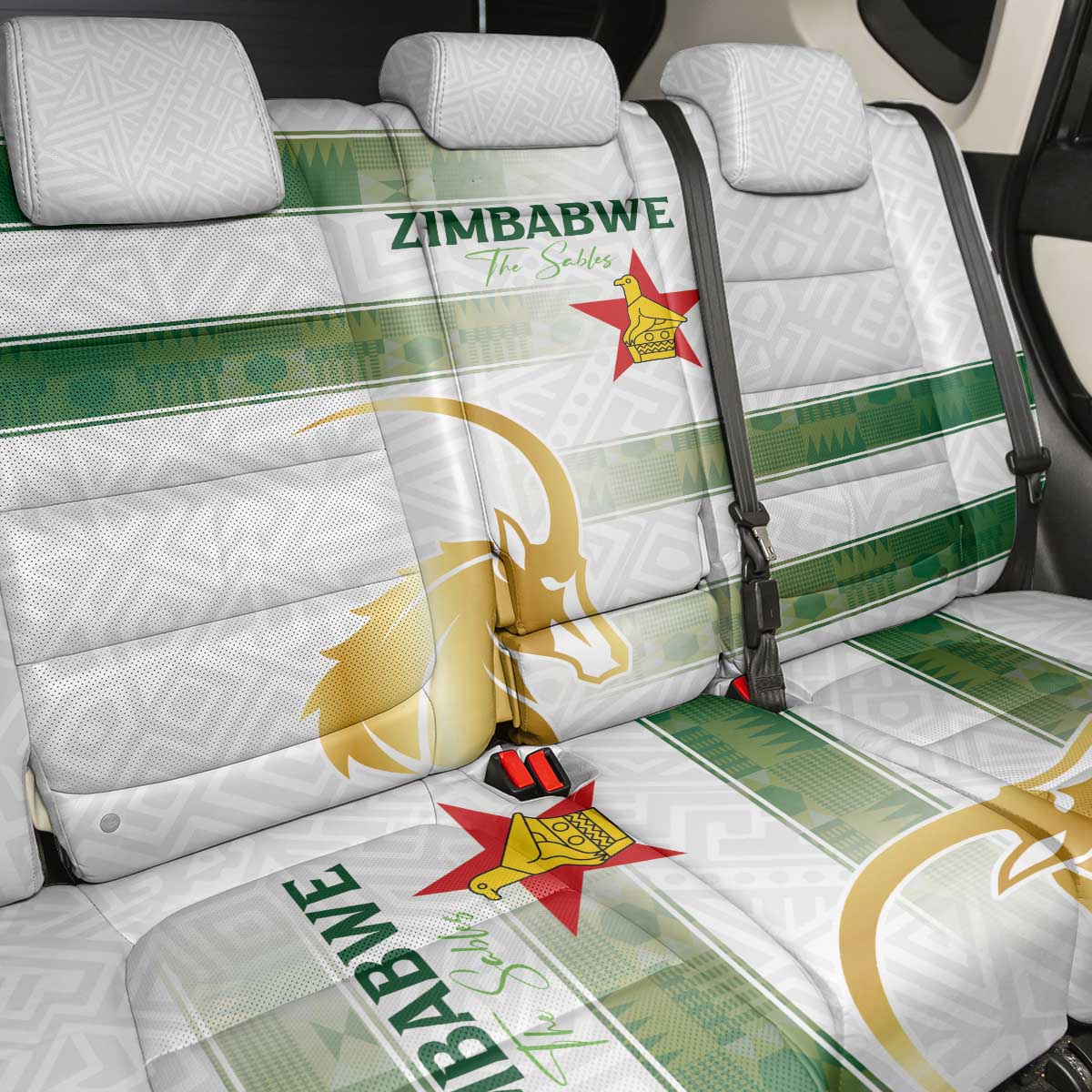 Zimbabwe Rugby Champions of Africa Back Car Seat Cover The Gold Sables Version - African Pride