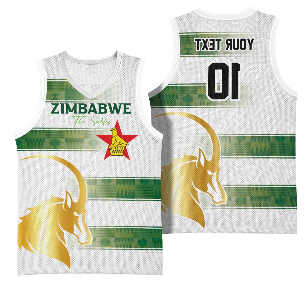 Custom Zimbabwe Rugby Champions of Africa Basketball Jersey The Gold Sables Version - African Pride