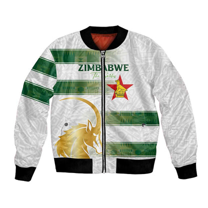 Custom Zimbabwe Rugby Champions of Africa Bomber Jacket The Gold Sables Version - African Pride