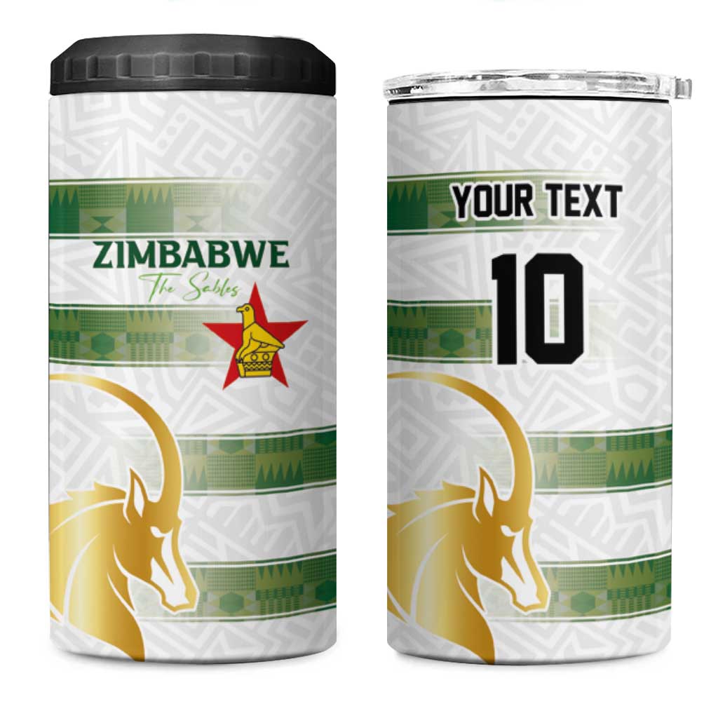 Custom Zimbabwe Rugby Champions of Africa 4 in 1 Can Cooler Tumbler The Gold Sables Version - African Pride