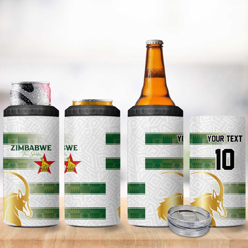 Custom Zimbabwe Rugby Champions of Africa 4 in 1 Can Cooler Tumbler The Gold Sables Version - African Pride