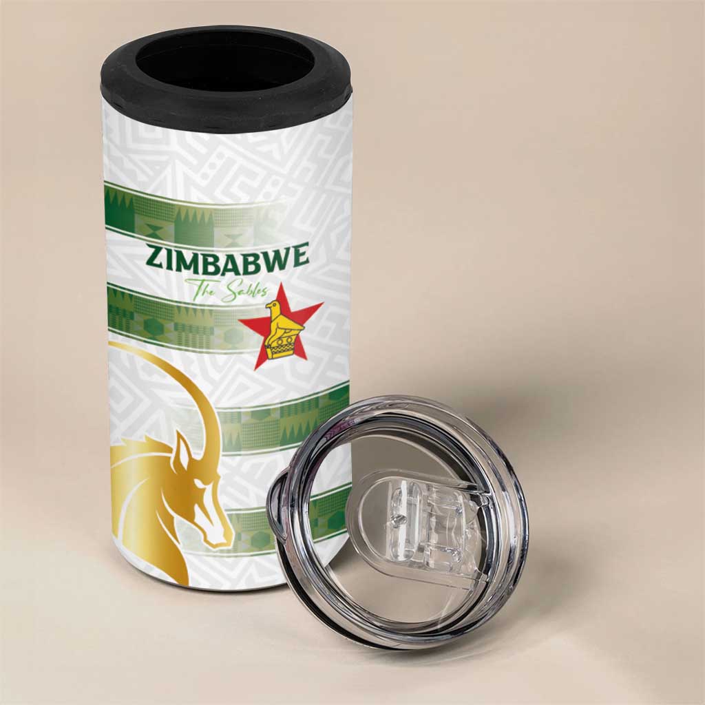 Custom Zimbabwe Rugby Champions of Africa 4 in 1 Can Cooler Tumbler The Gold Sables Version - African Pride
