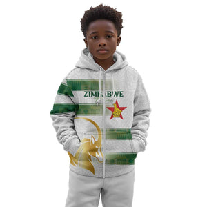 Custom Zimbabwe Rugby Champions of Africa Kid Hoodie The Gold Sables Version - African Pride