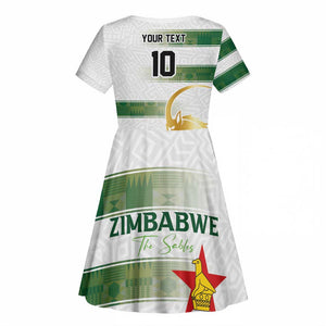Custom Zimbabwe Rugby Champions of Africa Kid Short Sleeve Dress The Gold Sables Version - African Pride