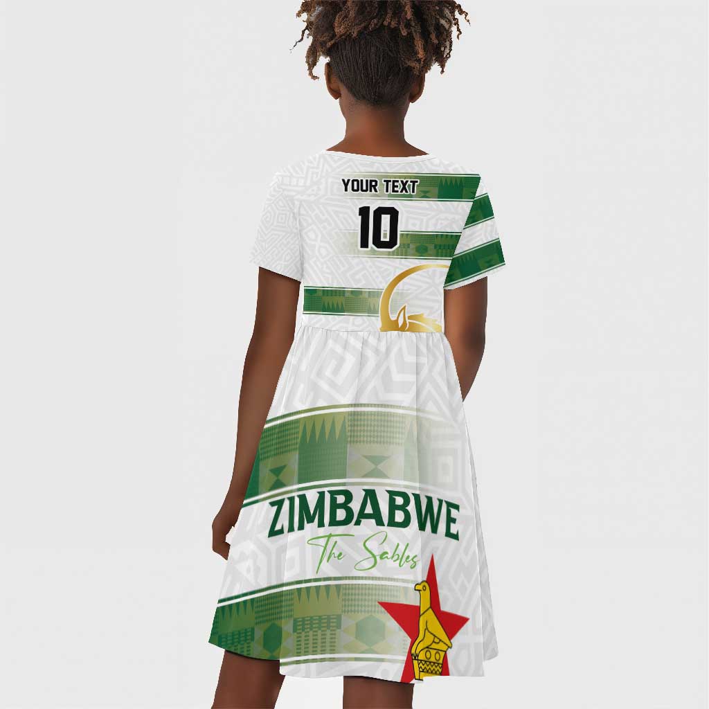 Custom Zimbabwe Rugby Champions of Africa Kid Short Sleeve Dress The Gold Sables Version - African Pride