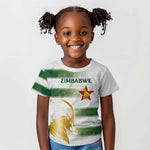 Custom Zimbabwe Rugby Champions of Africa Kid T shirt The Gold Sables Version - African Pride