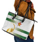 Zimbabwe Rugby Champions of Africa Leather Tote Bag The Gold Sables Version - African Pride