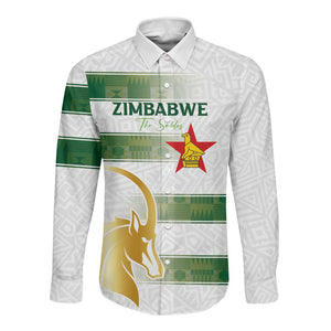 Custom Zimbabwe Rugby Champions of Africa Long Sleeve Button Shirt The Gold Sables Version - African Pride