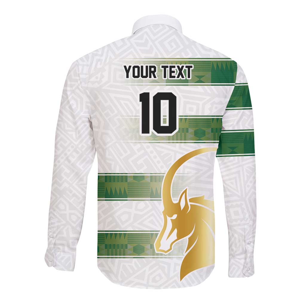 Custom Zimbabwe Rugby Champions of Africa Long Sleeve Button Shirt The Gold Sables Version - African Pride