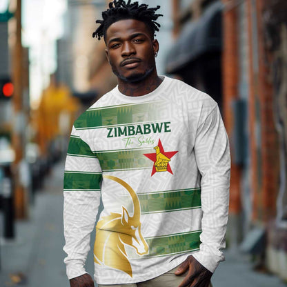 Custom Zimbabwe Rugby Champions of Africa Long Sleeve Shirt The Gold Sables Version - African Pride