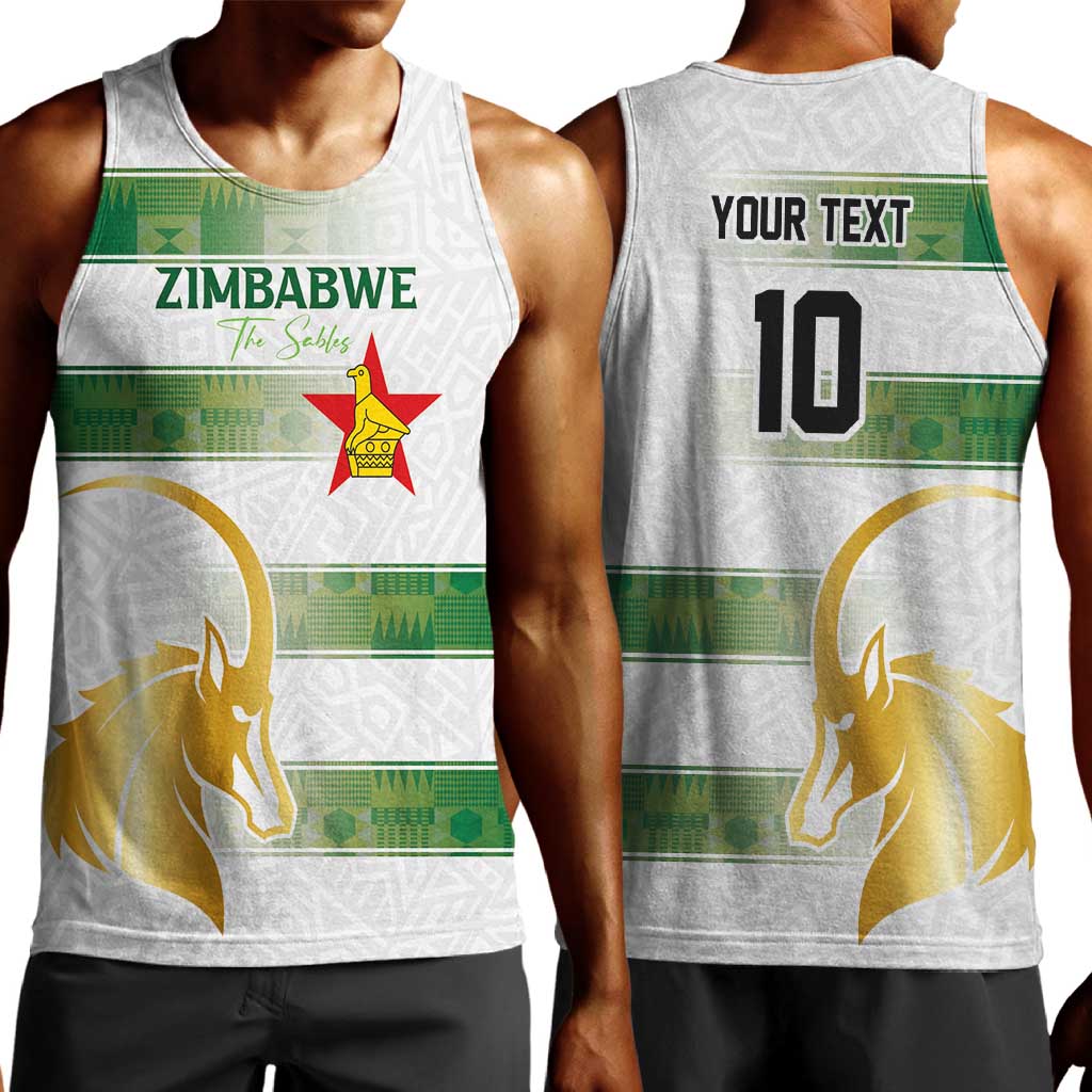 Custom Zimbabwe Rugby Champions of Africa Men Tank Top The Gold Sables Version - African Pride