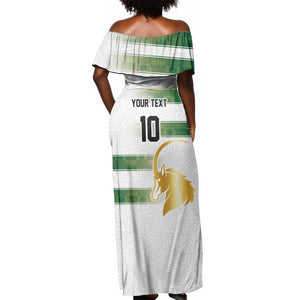 Custom Zimbabwe Rugby Champions of Africa Off Shoulder Maxi Dress The Gold Sables Version - African Pride