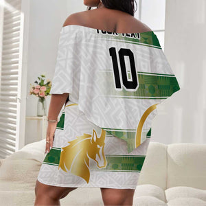 Custom Zimbabwe Rugby Champions of Africa Off Shoulder Short Dress The Gold Sables Version - African Pride