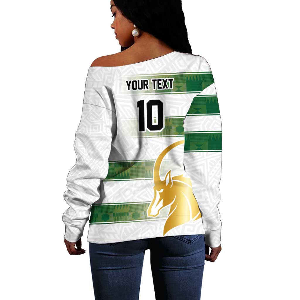 Custom Zimbabwe Rugby Champions of Africa Off Shoulder Sweater The Gold Sables Version - African Pride