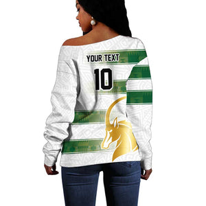 Custom Zimbabwe Rugby Champions of Africa Off Shoulder Sweater The Gold Sables Version - African Pride
