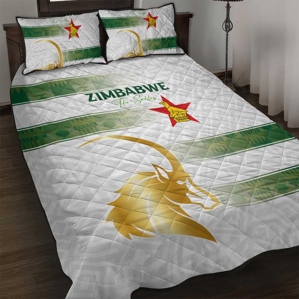 Zimbabwe Rugby Champions of Africa Quilt Bed Set The Gold Sables Version - African Pride
