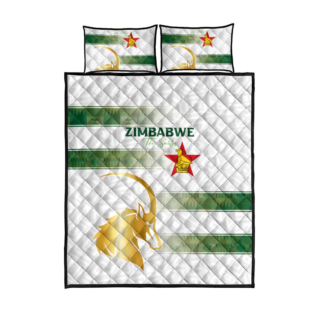 Zimbabwe Rugby Champions of Africa Quilt Bed Set The Gold Sables Version - African Pride