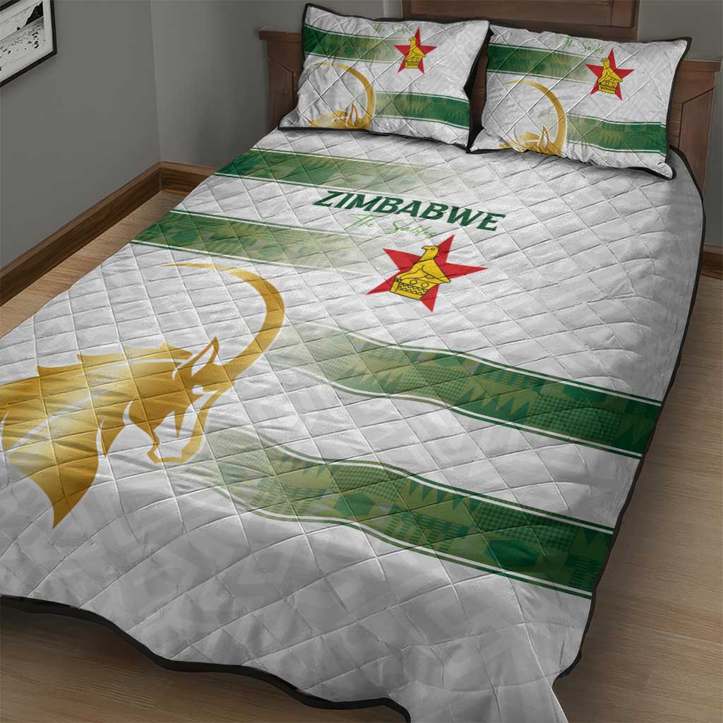 Zimbabwe Rugby Champions of Africa Quilt Bed Set The Gold Sables Version - African Pride