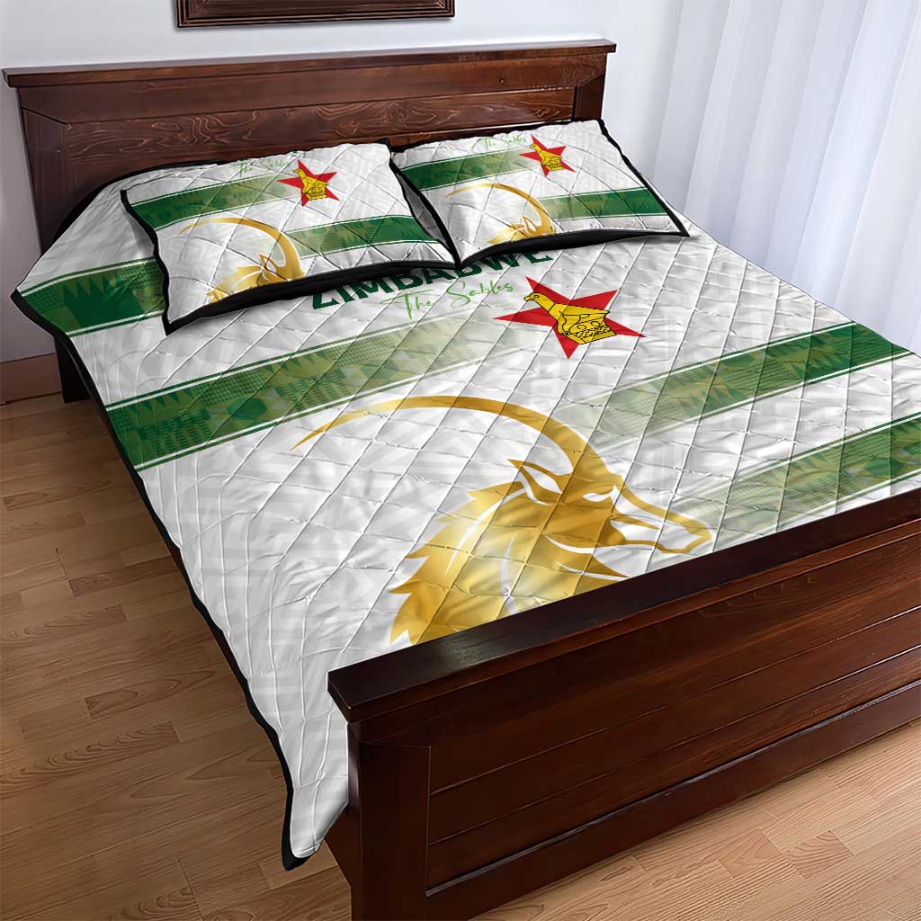 Zimbabwe Rugby Champions of Africa Quilt Bed Set The Gold Sables Version - African Pride