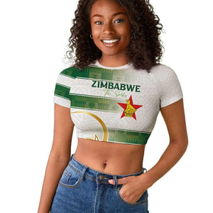 Custom Zimbabwe Rugby Champions of Africa Raglan Cropped T shirt The Gold Sables Version - African Pride