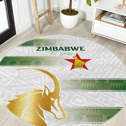 Zimbabwe Rugby Champions of Africa Round Carpet The Gold Sables Version - African Pride