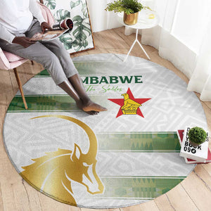 Zimbabwe Rugby Champions of Africa Round Carpet The Gold Sables Version - African Pride