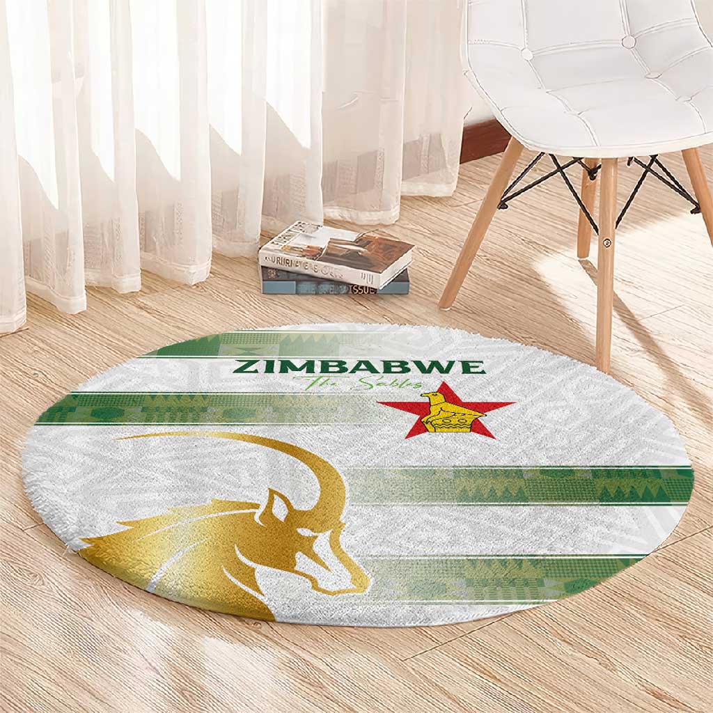 Zimbabwe Rugby Champions of Africa Round Carpet The Gold Sables Version - African Pride