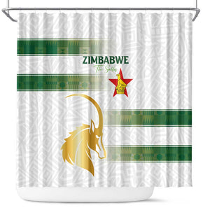 Zimbabwe Rugby Champions of Africa Shower Curtain The Gold Sables Version - African Pride
