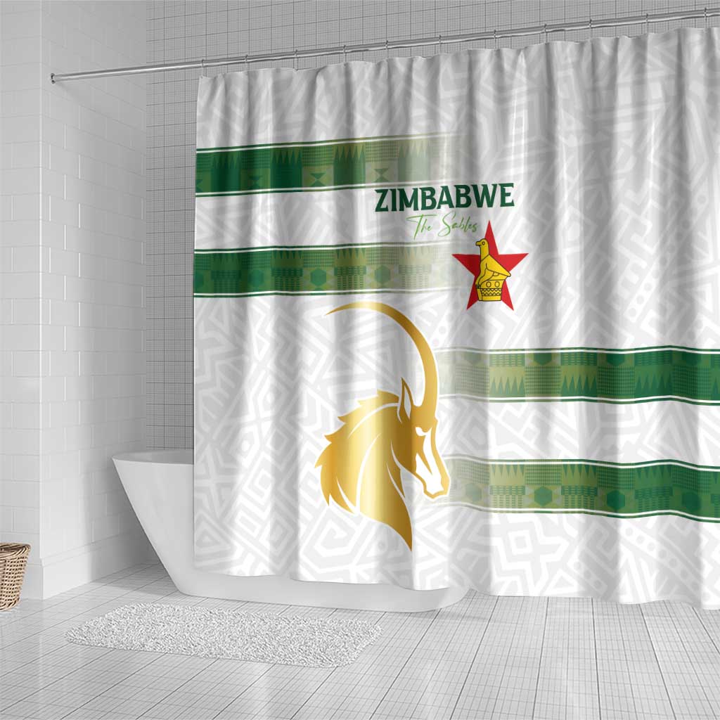 Zimbabwe Rugby Champions of Africa Shower Curtain The Gold Sables Version - African Pride