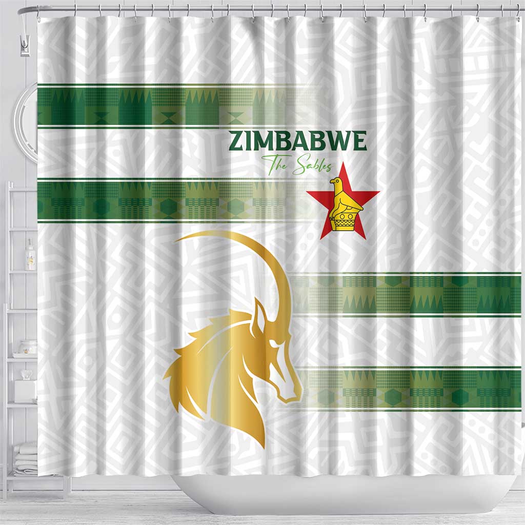 Zimbabwe Rugby Champions of Africa Shower Curtain The Gold Sables Version - African Pride