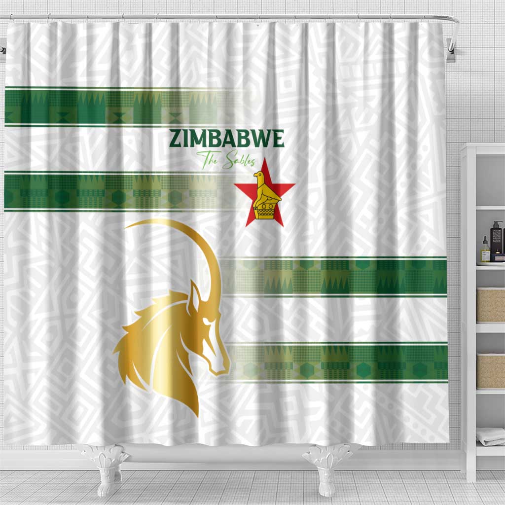 Zimbabwe Rugby Champions of Africa Shower Curtain The Gold Sables Version - African Pride