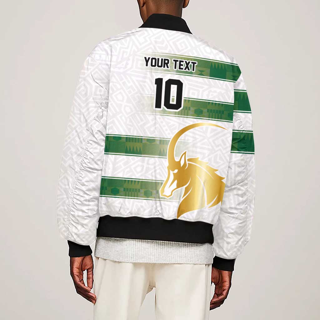 Custom Zimbabwe Rugby Champions of Africa Sleeve Zip Bomber Jacket The Gold Sables Version - African Pride