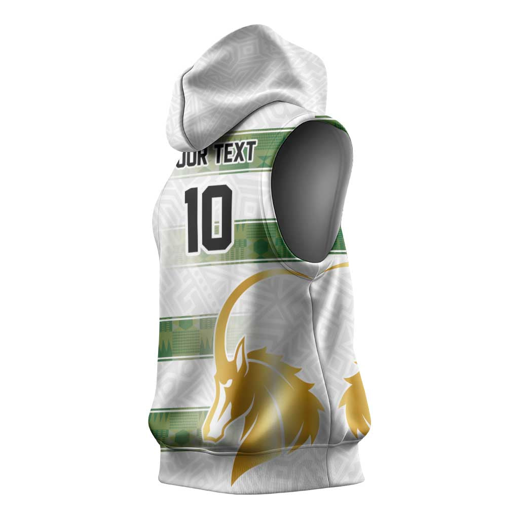 Custom Zimbabwe Rugby Champions of Africa Sleeveless Hoodie The Gold Sables Version - African Pride