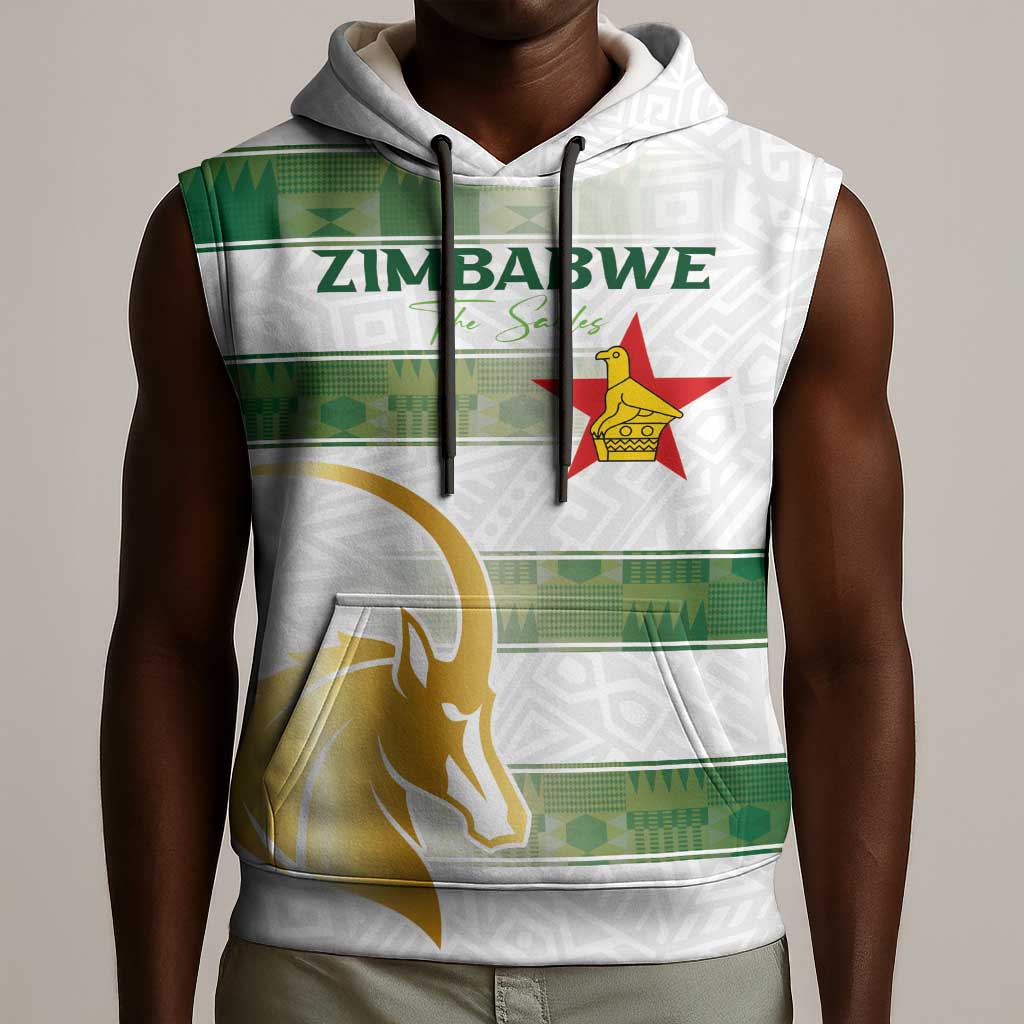 Custom Zimbabwe Rugby Champions of Africa Sleeveless Hoodie The Gold Sables Version - African Pride