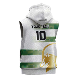 Custom Zimbabwe Rugby Champions of Africa Sleeveless Zip Hoodie The Gold Sables Version - African Pride