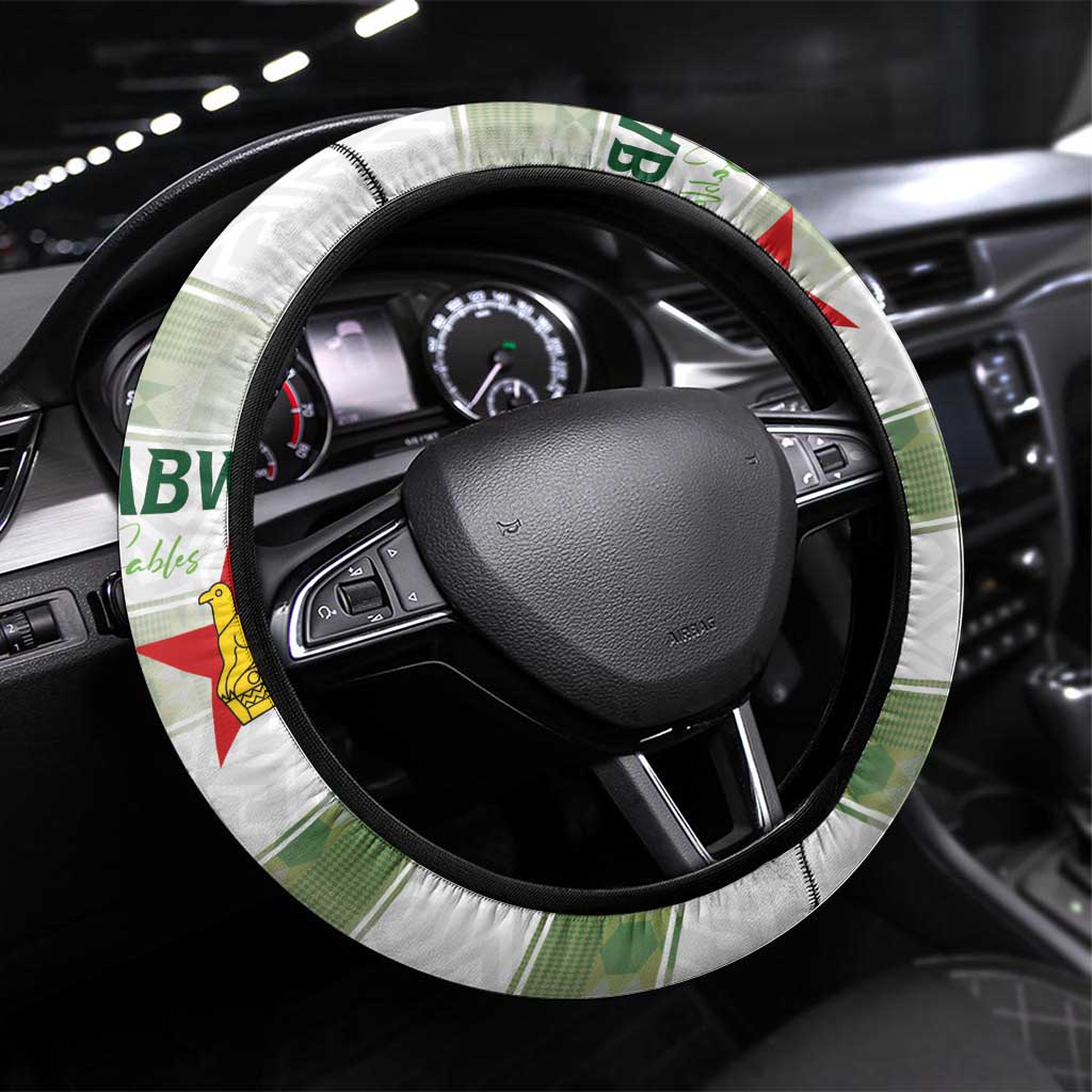 Zimbabwe Rugby Champions of Africa Steering Wheel Cover The Gold Sables Version - African Pride