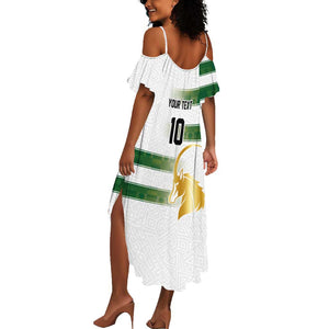 Custom Zimbabwe Rugby Champions of Africa Summer Maxi Dress The Gold Sables Version - African Pride