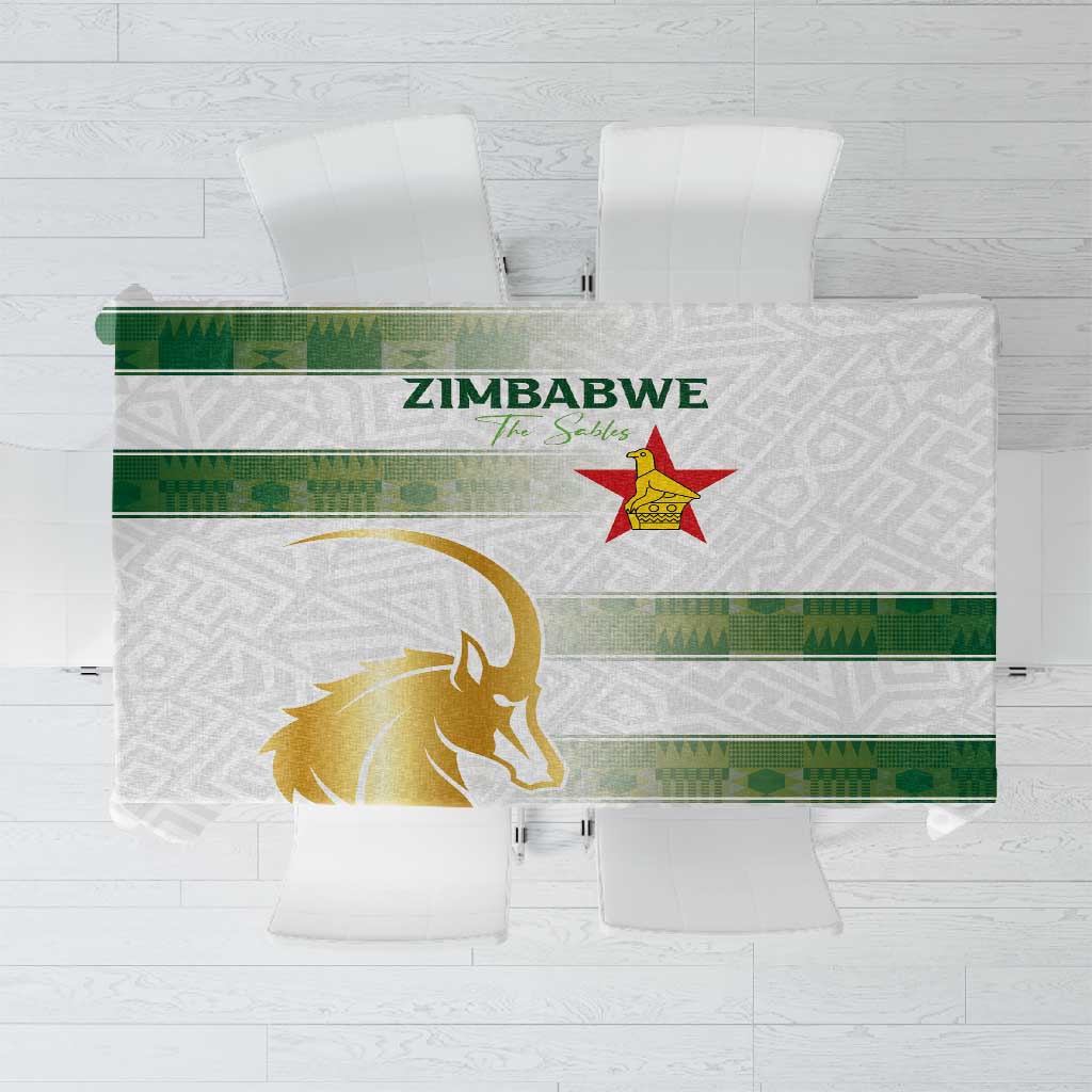 Zimbabwe Rugby Champions of Africa Tablecloth The Gold Sables Version - African Pride