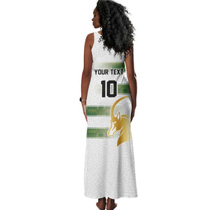Custom Zimbabwe Rugby Champions of Africa Tank Maxi Dress The Gold Sables Version - African Pride