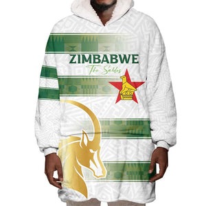 Custom Zimbabwe Rugby Champions of Africa Wearable Blanket Hoodie The Gold Sables Version - African Pride