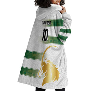 Custom Zimbabwe Rugby Champions of Africa Wearable Blanket Hoodie The Gold Sables Version - African Pride