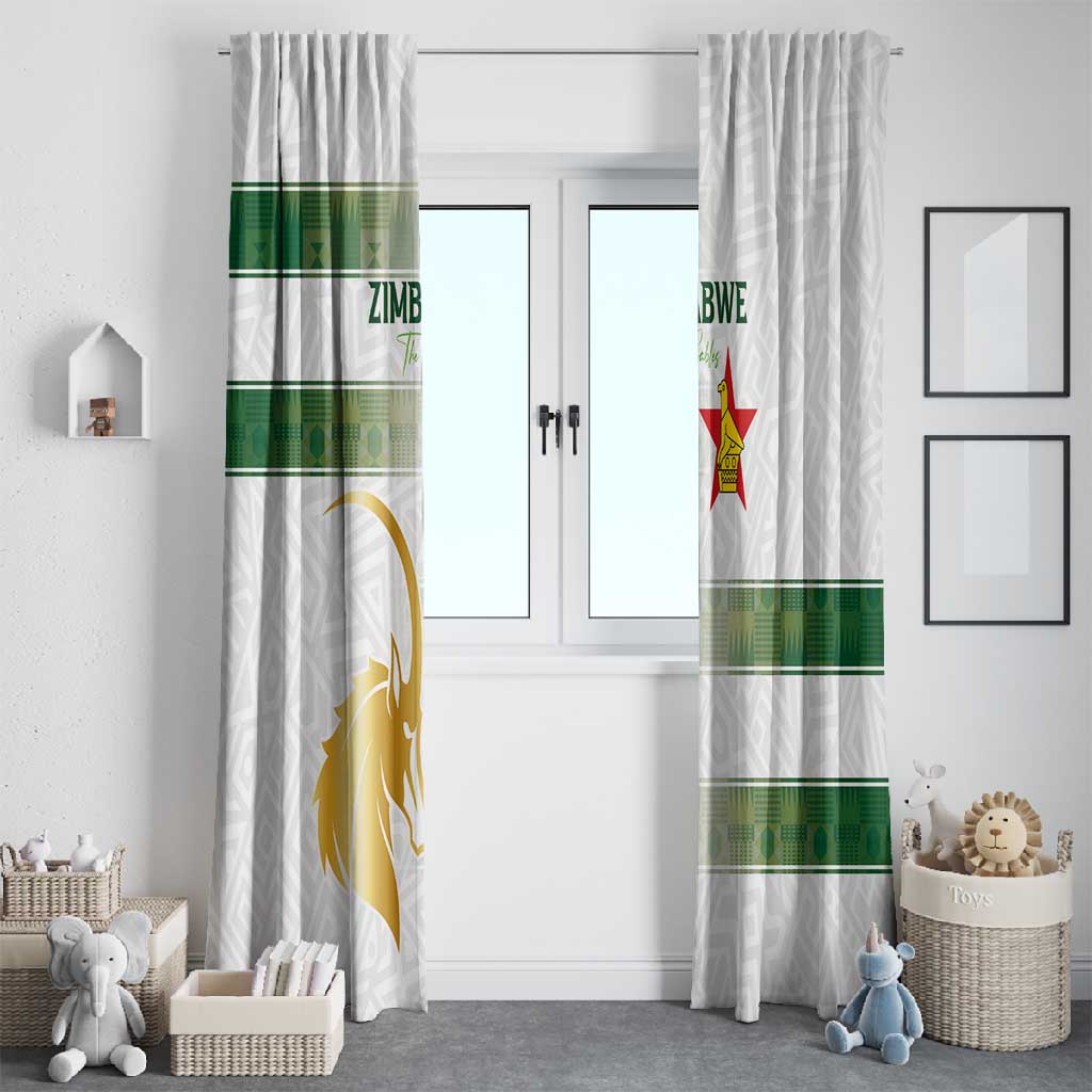 Zimbabwe Rugby Champions of Africa Window Curtain The Gold Sables Version - African Pride