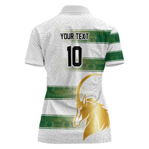 Custom Zimbabwe Rugby Champions of Africa Women Polo Shirt The Gold Sables Version - African Pride