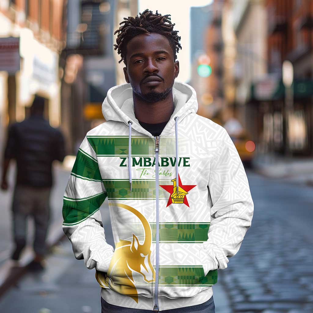 Custom Zimbabwe Rugby Champions of Africa Zip Hoodie The Gold Sables Version - African Pride