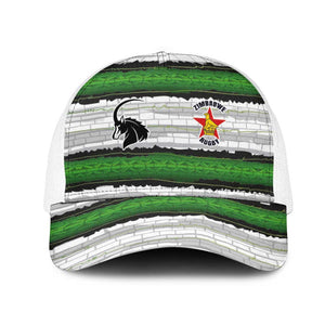 Zimbabwe Rugby Baseball Net Cap Geometric Chevron Wall Motif Stripes Style