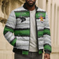 Custom Zimbabwe Rugby Bomber Puffer Jacket Geometric Chevron Wall Motif Stripes Style