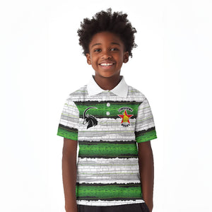 Custom Zimbabwe Rugby Kid Polo Shirt Geometric Chevron Wall Motif Stripes Style